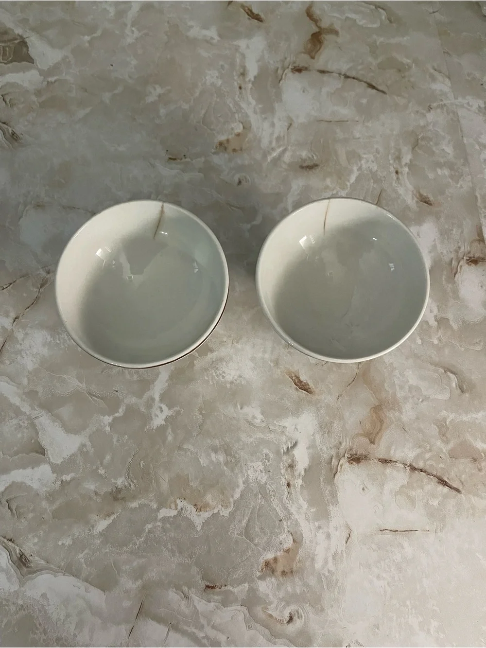 Set of Two Simple White Ceramic Bowls